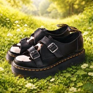 *Rare* Dr. Martens Sidney Double Monk Strap Leather Shoes Cow ladies 6 Men 5